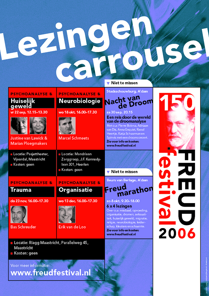Affiche ‘Lezingen carrousel’ van het Freudfestival.