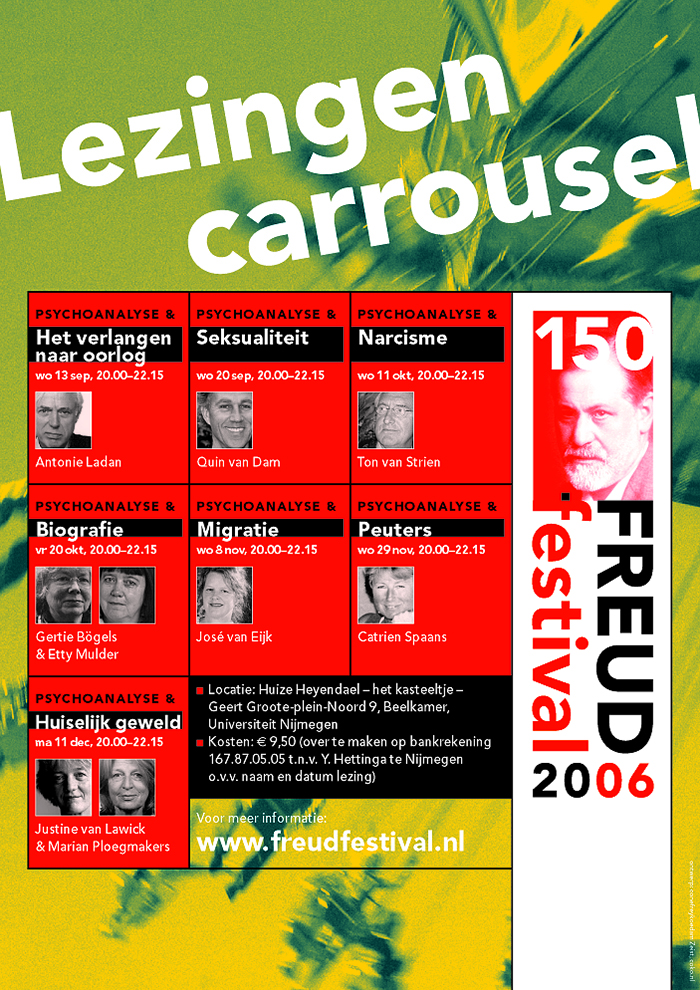 Affiche ‘Lezingen carrousel’ van het Freudfestival.